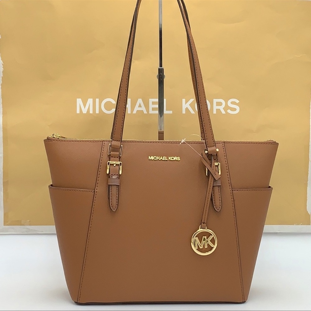 MICHAEL KORS Charlotte Large Leather Top-Zip Tote - Picture 14 of 16